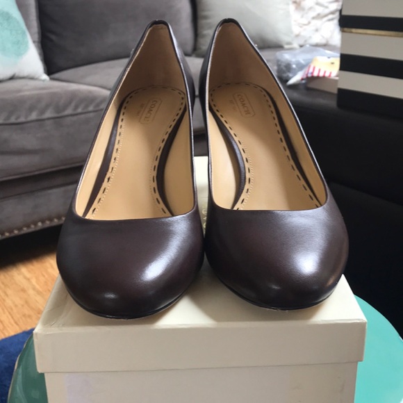 Beautiful Brown Coach Heels! Like new! IOB! - Picture 2 of 6